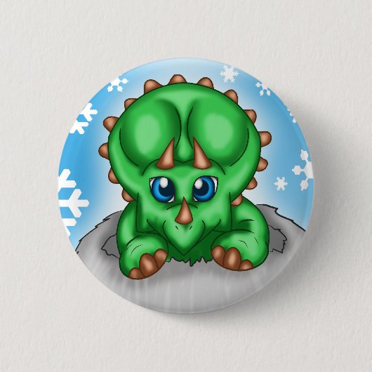 Weihnachtsdinosaurier Button (Vorderseite)