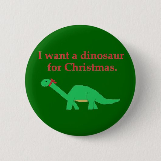 Weihnachtsdinosaurier-Button Button (Vorderseite)