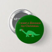 Weihnachtsdinosaurier-Button Button (Vorne & Hinten)
