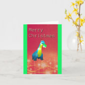 Weihnachtsdinosaurier Faltkarte Karte (Gelbe Blume)