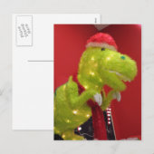 Weihnachtsdinosaurier Feiertagspostkarte (Vorne/Hinten)