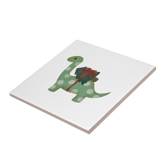 Weihnachtsdinosaurier Fliese (Seite)
