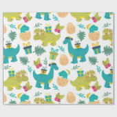 Weihnachtsdinosaurier Geschenkpapier (Flach)