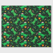 Weihnachtsdinosaurier Geschenkpapier (Flach)