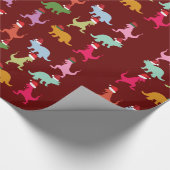 Weihnachtsdinosaurier Geschenkpapier (Ecke)