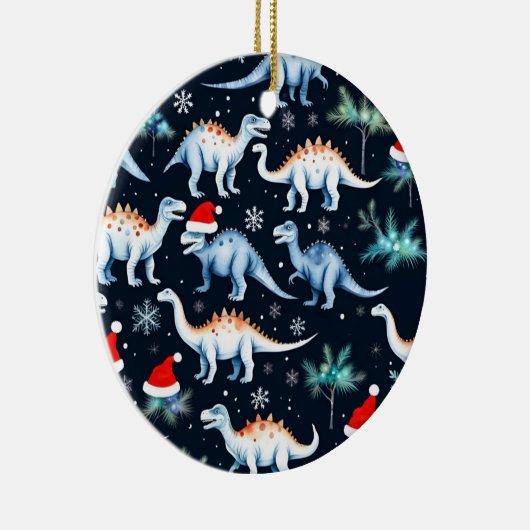 Weihnachtsdinosaurier Keramik Ornament (Rechts)