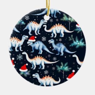 Weihnachtsdinosaurier Keramik Ornament