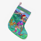 Weihnachtsdinosaurier Kinder Name Kleiner Weihnachtsstrumpf (Vorderansicht (hängend))