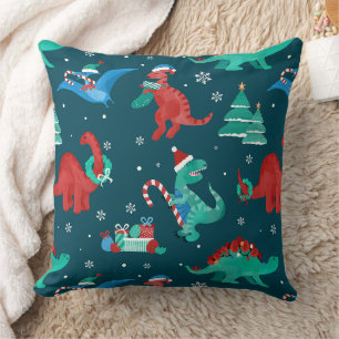 Weihnachtsdinosaurier Kinder Spaß Urlaub Winter Kissen
