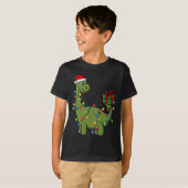 Weihnachtsdinosaurier mit Lights Fun Boys Kinder W T-Shirt (Vorne ganz)