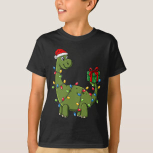 Weihnachtsdinosaurier mit Lights Fun Boys Kinder W T-Shirt