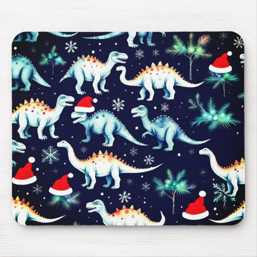 Weihnachtsdinosaurier Mousepad (Vorne)