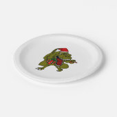 Weihnachtsdinosaurier-Pappteller Pappteller (Schrägansicht)