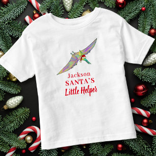 Weihnachtsdinosaurier Santa Kids Personalisiert Kleinkind T-shirt