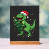 Weihnachtsdinosaurier Santa T Rex Acrylschild (Neutral)