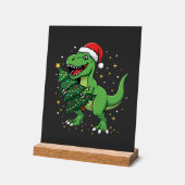 Weihnachtsdinosaurier Santa T Rex Acrylschild (Winkel)