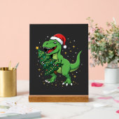 Weihnachtsdinosaurier Santa T Rex Acrylschild (Hochzeit)