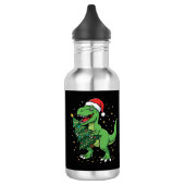 Weihnachtsdinosaurier Santa T Rex Edelstahlflasche (Links)