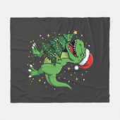 Weihnachtsdinosaurier Santa T Rex Fleecedecke (Vorderseite (Horizontal))