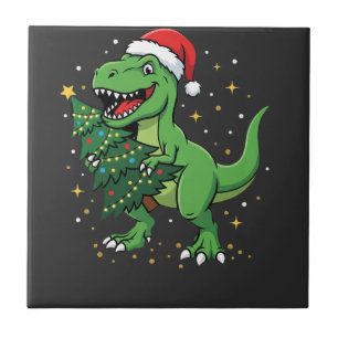 Weihnachtsdinosaurier Santa T Rex Fliese
