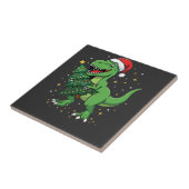 Weihnachtsdinosaurier Santa T Rex Fliese (Seite)