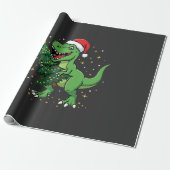 Weihnachtsdinosaurier Santa T Rex Geschenkpapier (Ungerollt)