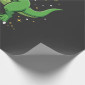 Weihnachtsdinosaurier Santa T Rex Geschenkpapier (Ecke)