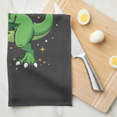 Weihnachtsdinosaurier Santa T Rex Geschirrtuch (Viertel Falte)
