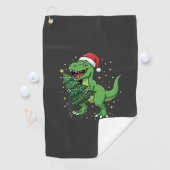 Weihnachtsdinosaurier Santa T Rex Golfhandtuch (Insitu)