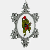 Weihnachtsdinosaurier-Schneeflocke-Verzierung Schneeflocken Zinn-Ornament (Links)