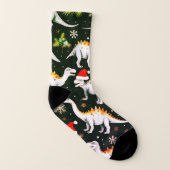 Weihnachtsdinosaurier Socken (Rechts - Außen)
