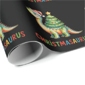 Weihnachtsdinosaurier T Rex Dino Weihnachtsbaumlic Geschenkpapier (Rolleneckpunkt)