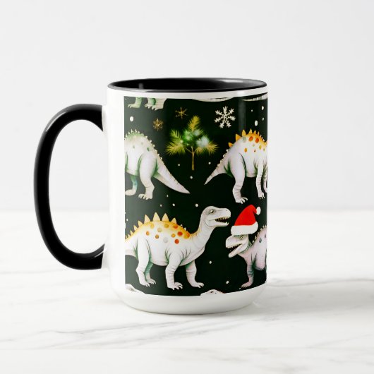 Weihnachtsdinosaurier Tasse (Links)
