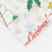 Weihnachtsdinosaurier und Schneemann Fleecedecke (Ecke)