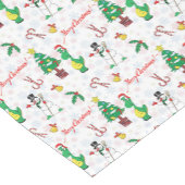 Weihnachtsdinosaurier und Schneemann Kurzer Tischläufer (Ecke)