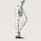 Weihnachtsdinosaurier und Schneemann Leggings (Rechts)