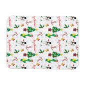 Weihnachtsdinosaurier und Schneemann Magnet (Horizontal)