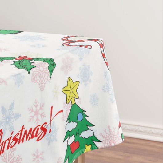 Weihnachtsdinosaurier und Schneemann Tischdecke (Beispiel)