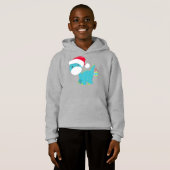 Weihnachtsdinosaurier, Weihnachtsmannmütze, Dino,  Hoodie (Vorne ganz)