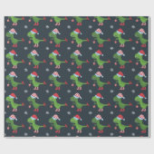 Weihnachtsdinosaurier Wrapping Paper Geschenkpapier (Flach)