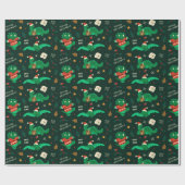 Weihnachtsdinosaurier Wrapping Paper Geschenkpapier (Flach)