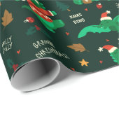 Weihnachtsdinosaurier Wrapping Paper Geschenkpapier (Rolleneckpunkt)