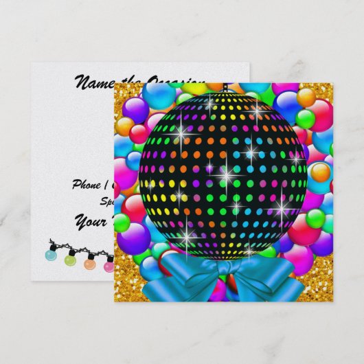 Weihnachtsdisco-Party - SRF Einladung (Vorne/Hinten)