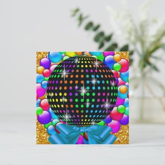 Weihnachtsdisco-Party - SRF Einladung (Stehend Vorderseite)