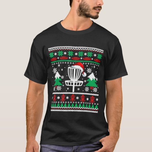 Weihnachtsdiskette Golf Sweater Santa Disk Golf Pl T-Shirt (Vorderseite)