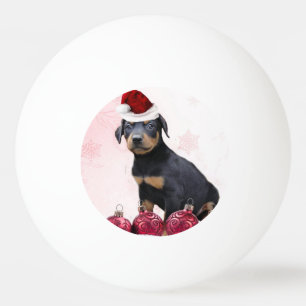 WeihnachtsdobermannPinscherhund Tischtennisball