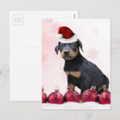 Weihnachtsdobermannwelpe Feiertagspostkarte (Vorne/Hinten)