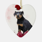 Weihnachtsdobermannwelpe Keramik Ornament (Rechts)