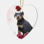 Weihnachtsdobermannwelpe Keramik Ornament (Links)