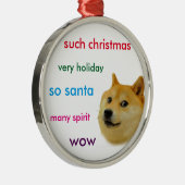 WeihnachtsDoge Silbernes Ornament (Rechts)
